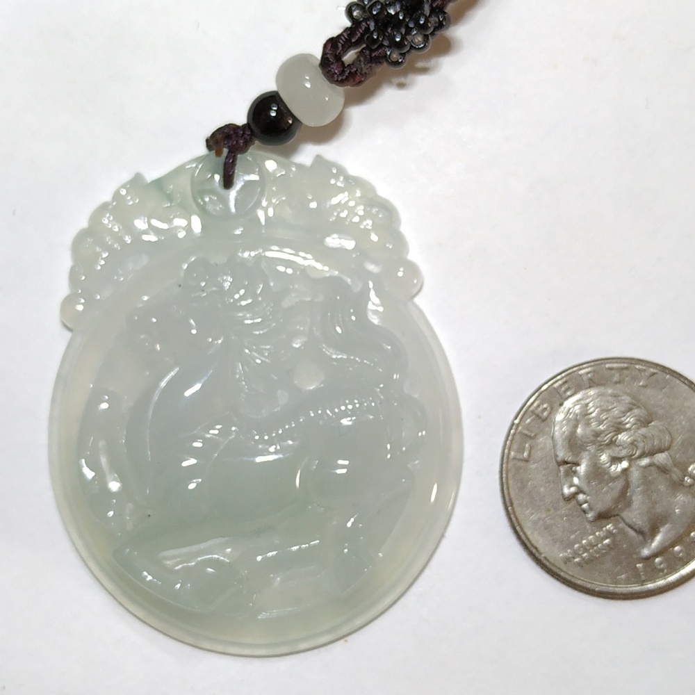 Authentic Type A Natural Emerald Jade Pendant - image 3